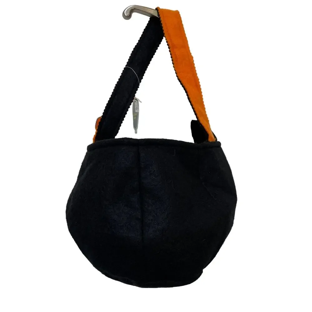 Vintage Target Halloween Black Cat Trick Treat Bucket Soft Cloth Felt Pail TAGS